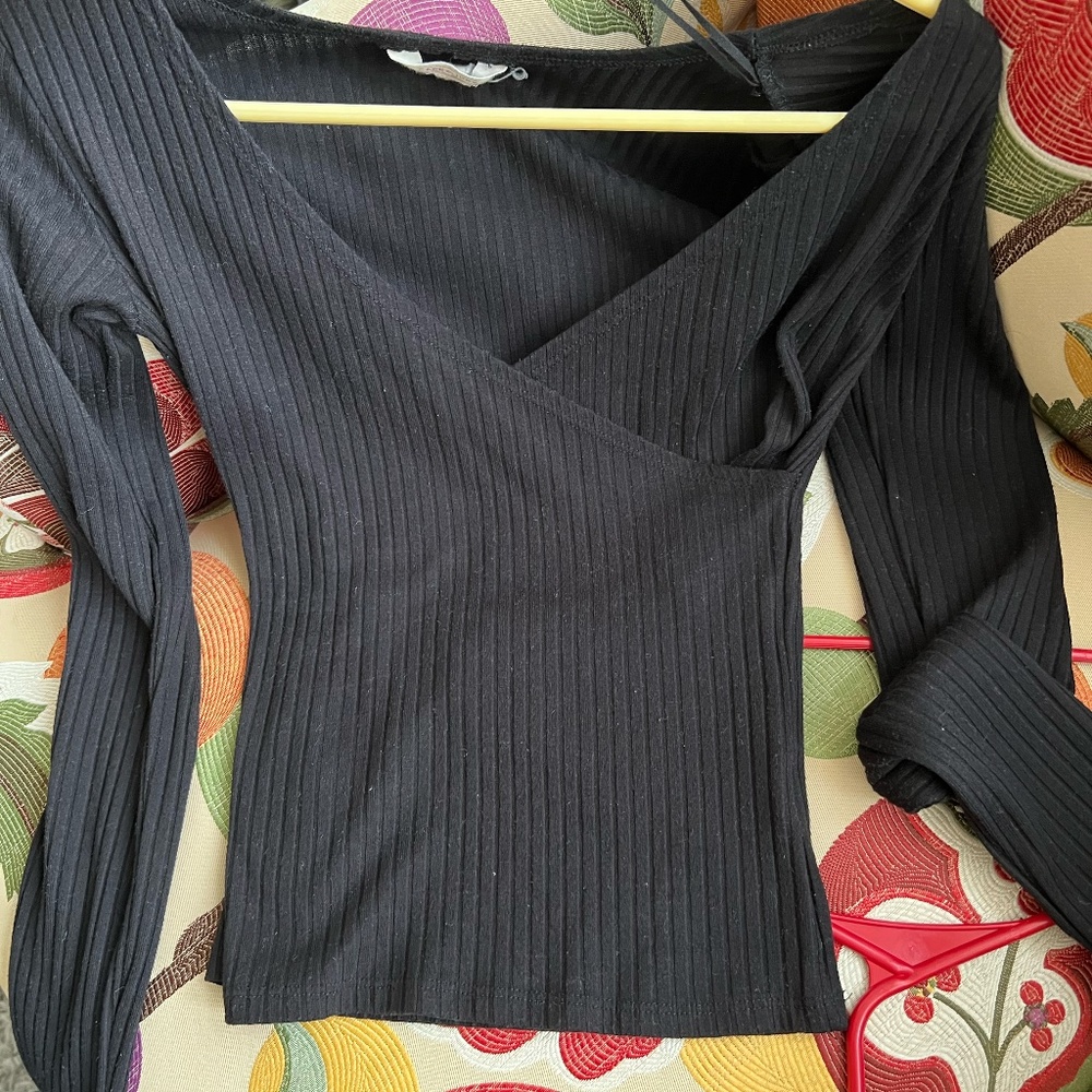 Women's Going Out Crop Top, Wrapped, Ribbed